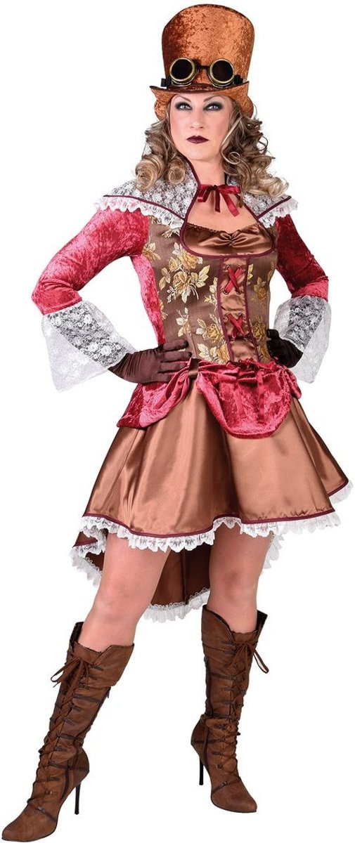 Steampunk Kostuum | Mooie Stoffen Chique Freule Steampunk | Vrouw | Large | Carnaval kostuum | Verkleedkleding